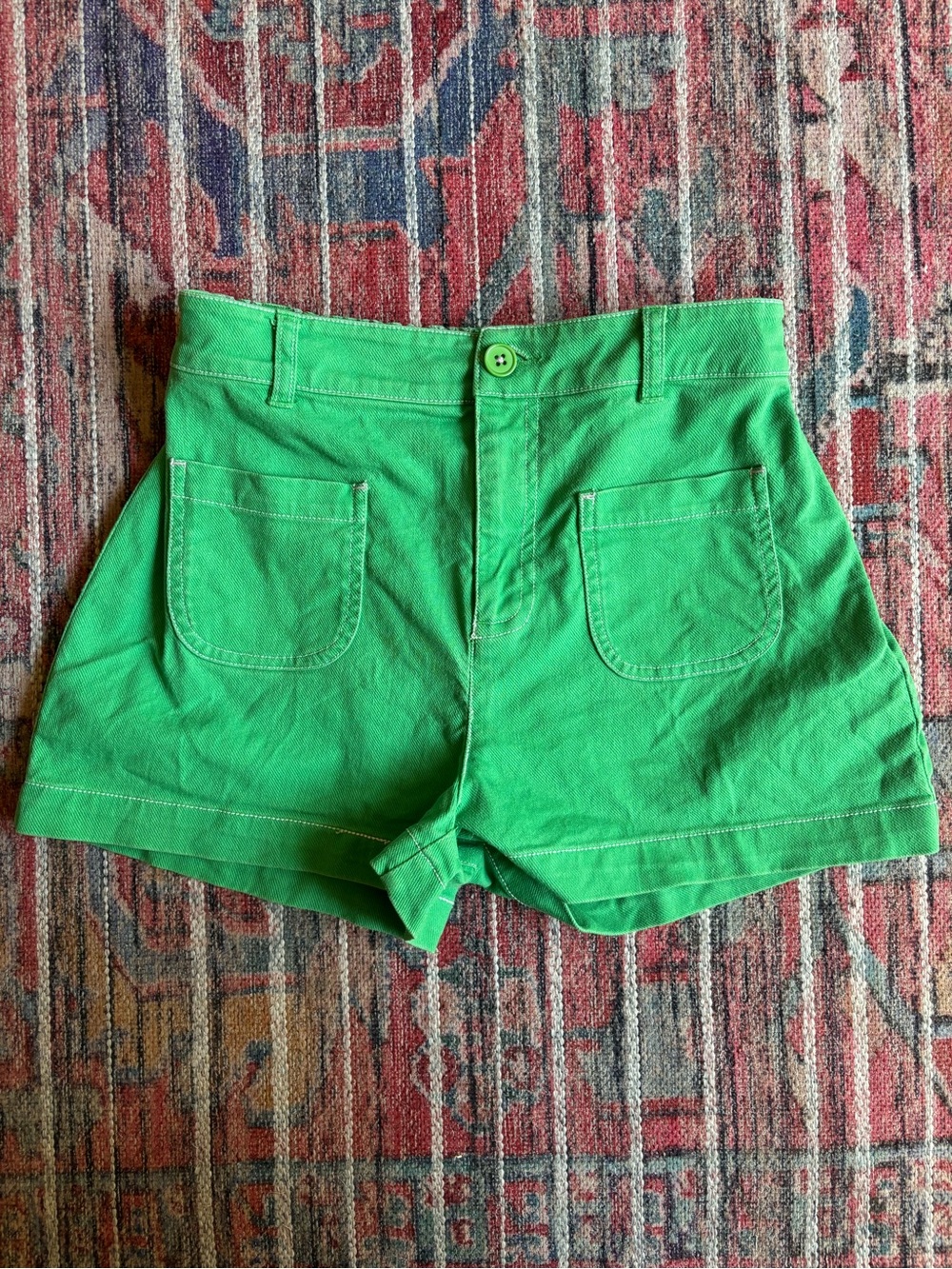 Mini Boden 13-14y Green Cotton Shorts